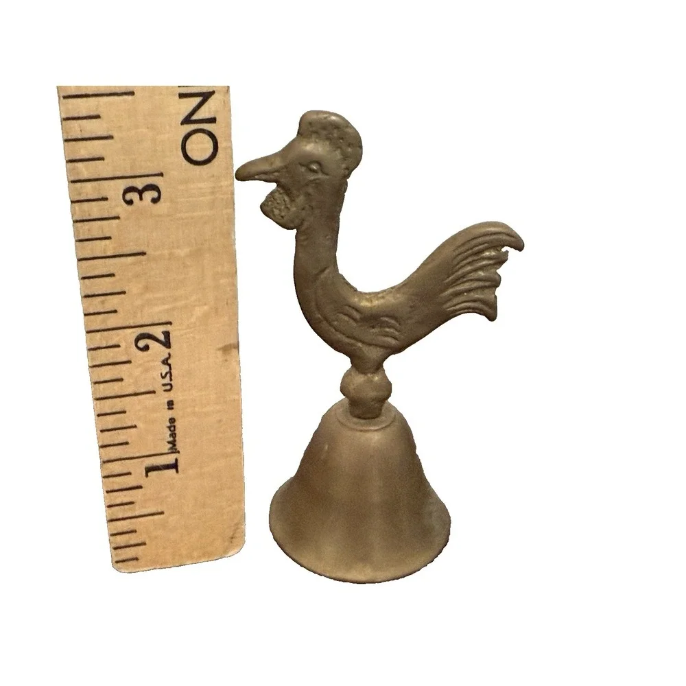 Vinatege Solid Brass Rooster Bell Call Bell Cabin Cottage Core Farm Hen House